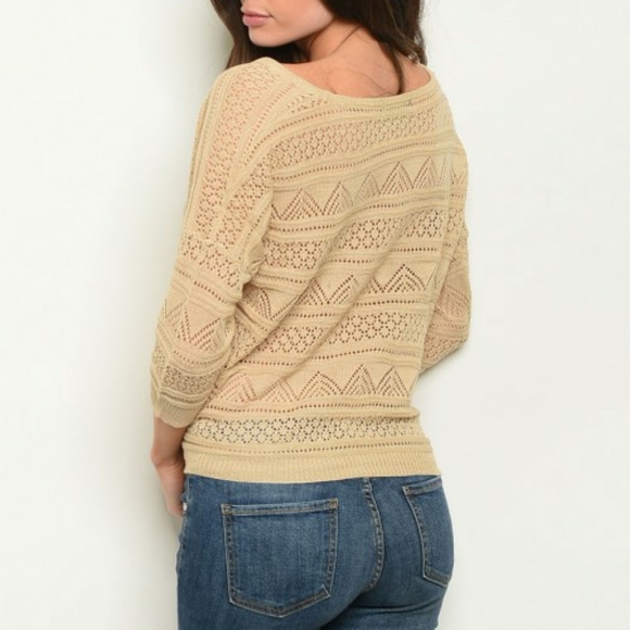 NWT Taupe Knit 3/4 Sleeve Crossover Button Cardigan - Picture 2 of 2